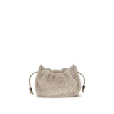 Brunello Cucinelli Gray Fur Shoulder Bag